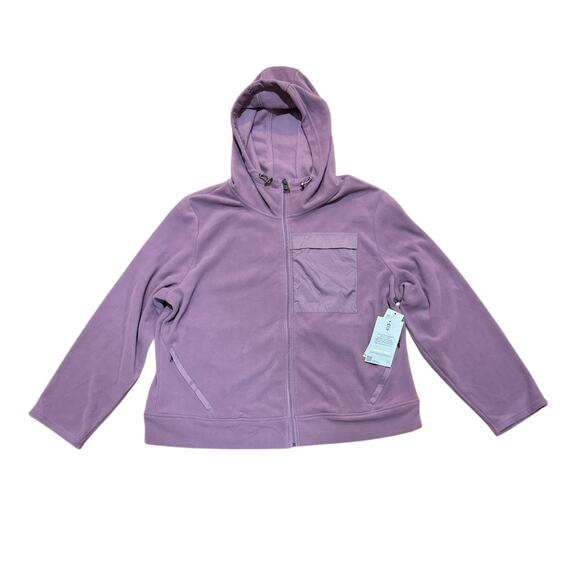 NWT Free County Plum Zinc H22LAF2465  Zip-Up Fleece Hooded Jacket XXL - Picture 3 of 4